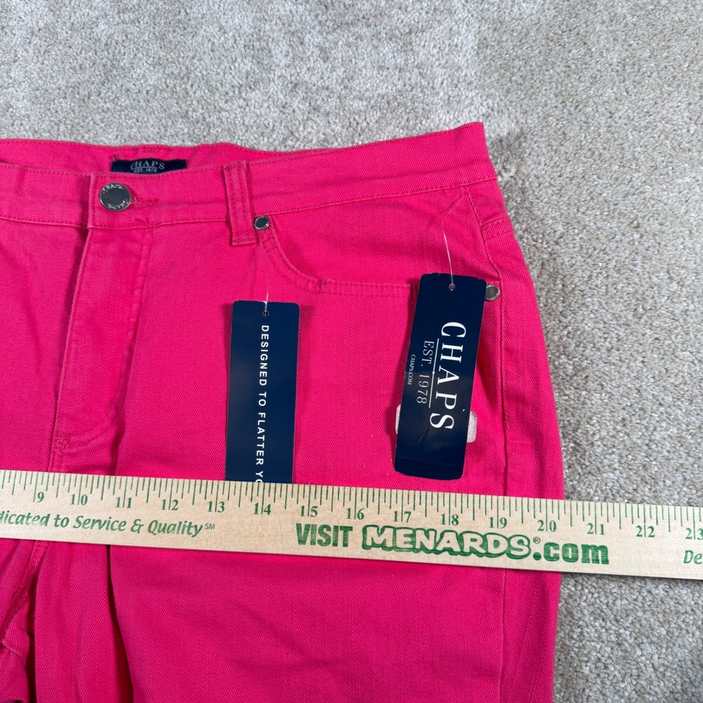 Chaps Essential Capri Pants Womens 14 Bright Fuchsia Pink Slimming Fit NEW - Picture 10 of 11